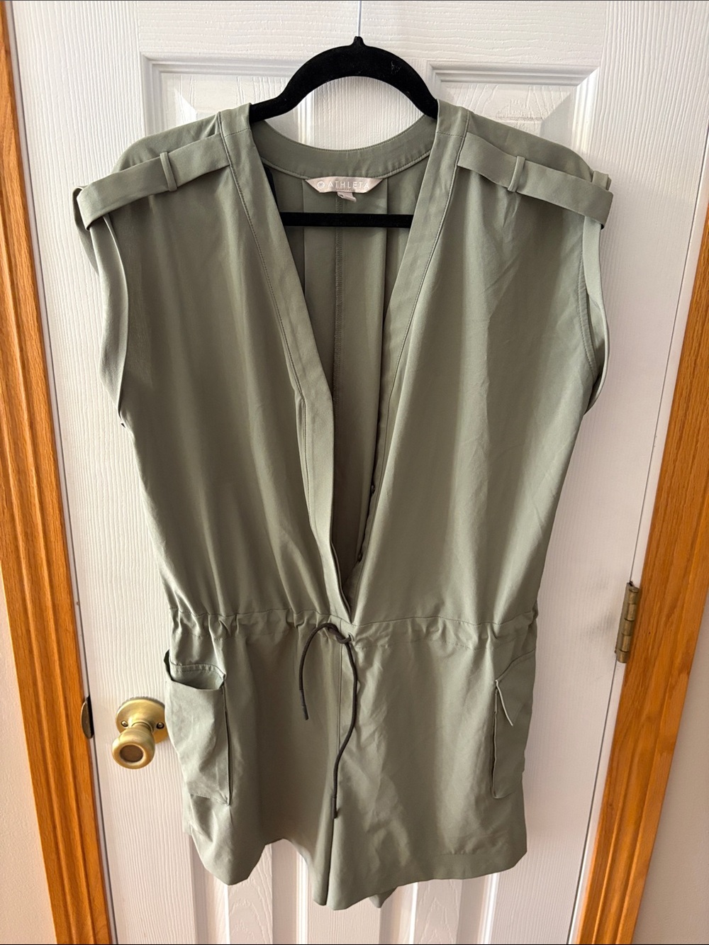 Athleta Olive Green Sleeveless Utility Romper